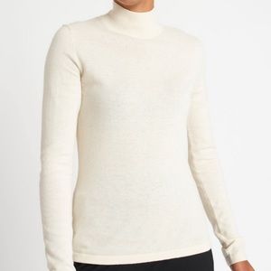 Kit&Ace Merino Wool Fitted Turtleneck Mock Neck Shirt Beige Cream XL